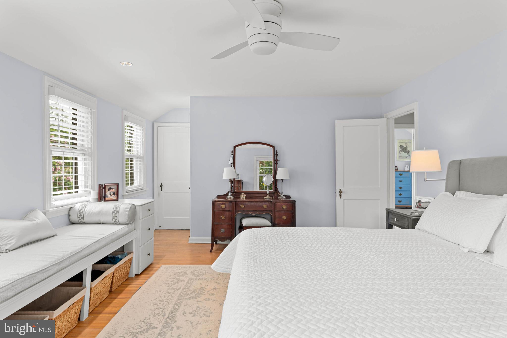 529 Covington Road Havertown, PA 19083 - Photo 18 of 34 a bedroom with a large bed and wooden floor