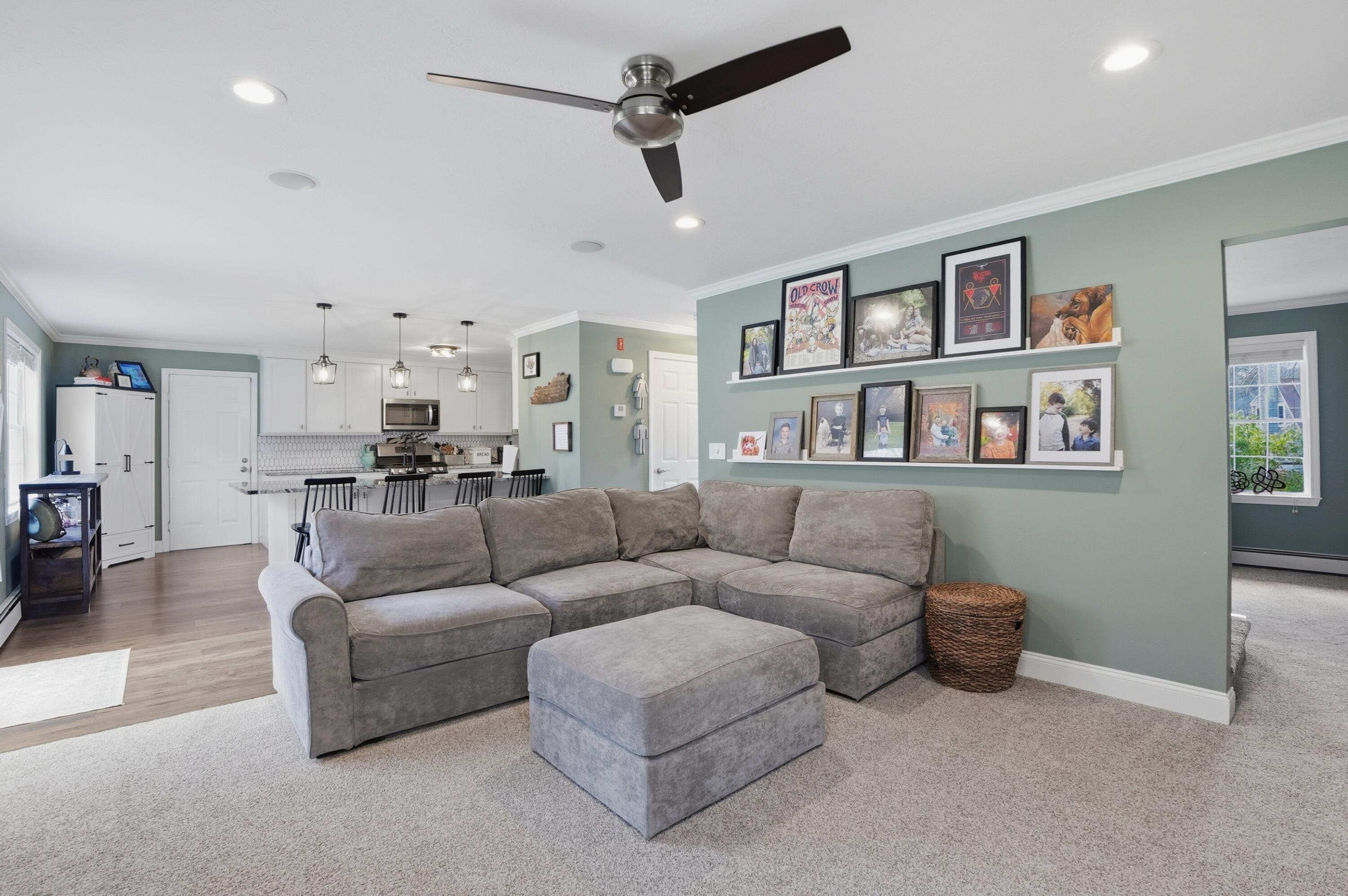 3 Dover Lane Buzzards Bay, MA 02532 - Photo 11 of 51 a living room with furniture and a ceiling fan