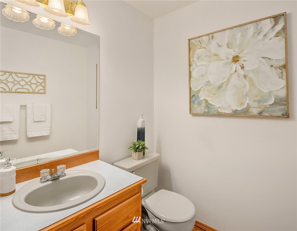 14010 282nd Lane Northeast Duvall, WA 98019 - Photo 8 of 31 a bathroom with a sink a toilet and mirror