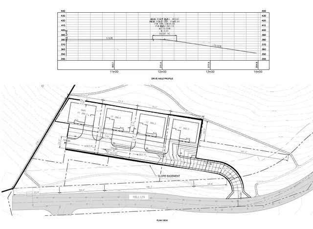a view of a city with lush green forest