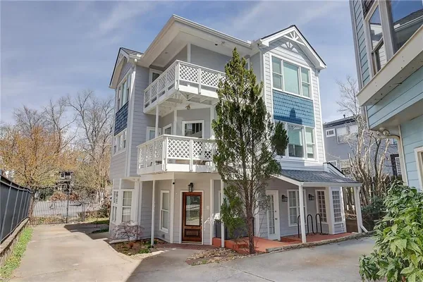 a front view of a multi story residential apartment building