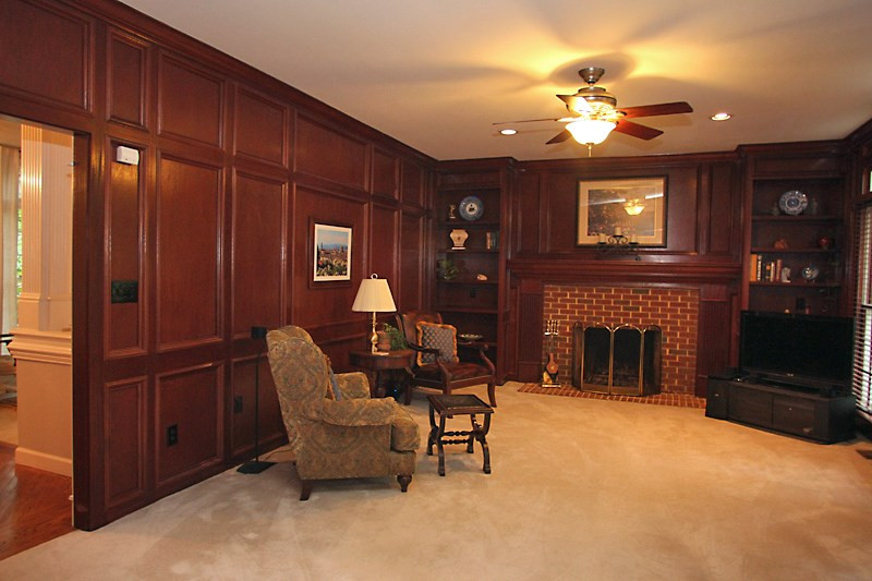 12301 Staunton Court Raleigh, NC 27613 - Photo 4 of 25 Beautifully detailed wood paneling with newer carpeted floors. Family Room