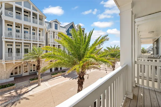 a view of building from balcony