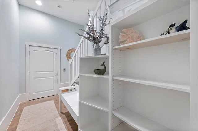 a view of street with sitting area