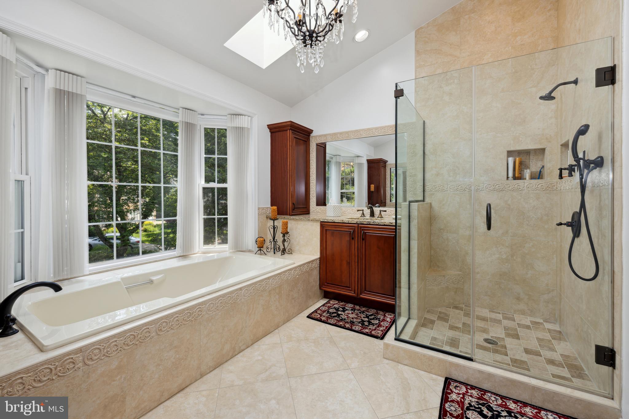 933 Willowleaf Way Potomac, MD 20854 - Photo 14 of 30 Updated Primary Bathroom with skylights