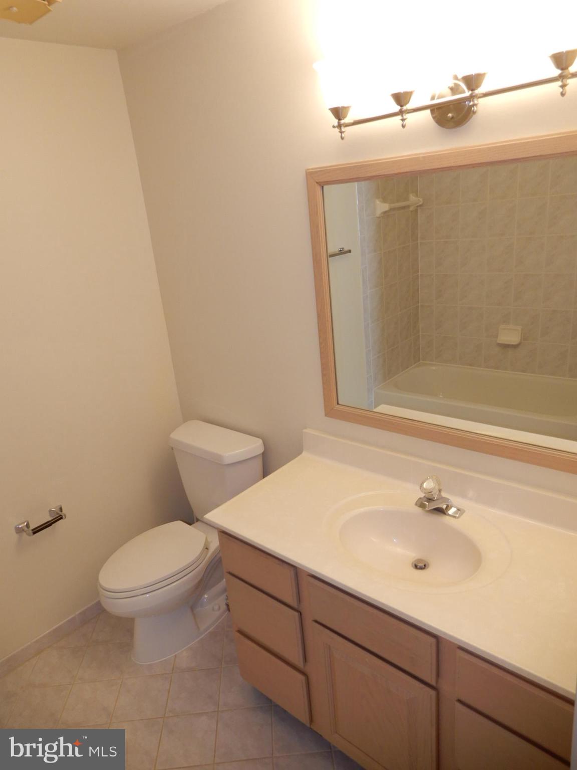 7014 Maple Tree Lane Springfield, VA 22152 - Photo 35 of 56 a bathroom with a sink a toilet and mirror