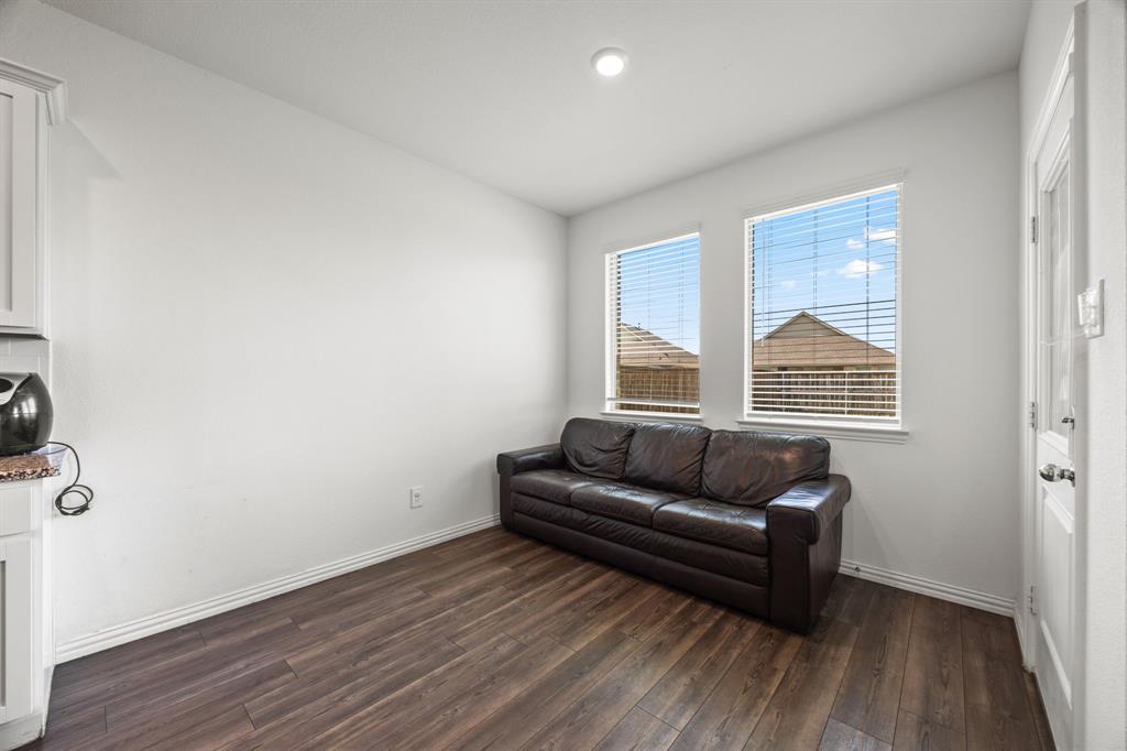 753 Lombard Lane Forney, TX 75126 - Photo 10 of 25 Sitting room featuring dark wood-type flooring and recessed lighting
