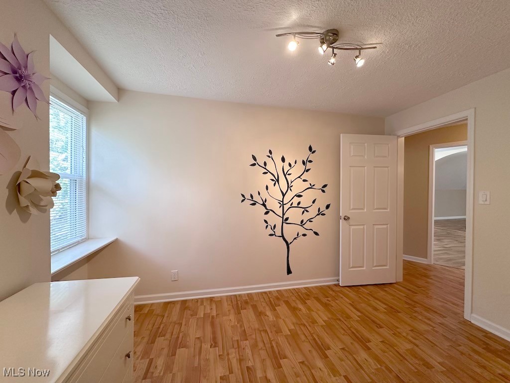 6846 Ottawa Road Cleveland, OH 44105 - Photo 41 of 50 Empty room with light wood-style floors, baseboards, and a textured ceiling
