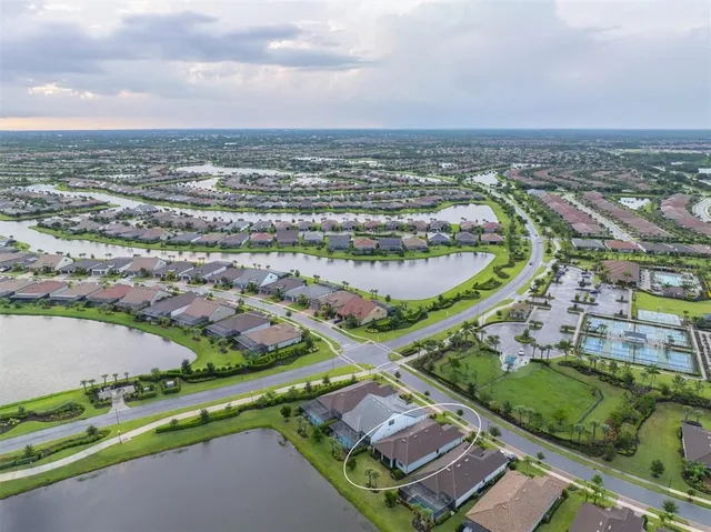 an aerial view of a city