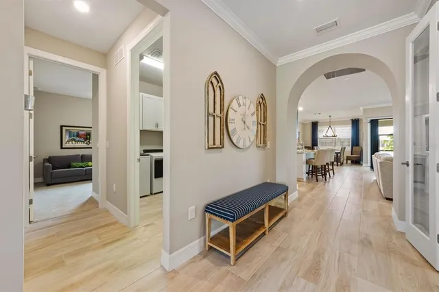a view of a livingroom with furniture and a livingroom