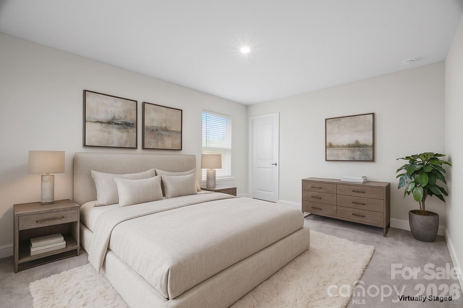 11224 Glasden Road Charlotte, NC 28278 - Photo 34 of 45 a bedroom with a bed and a painting on the wall