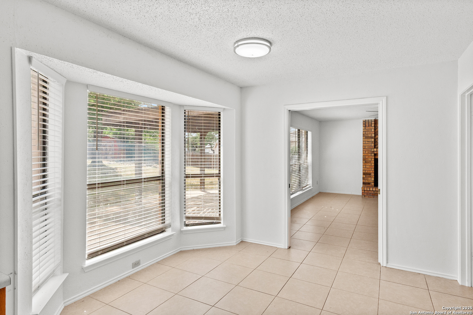 25002 Silverstone San Antonio, TX 78258 - Photo 8 of 26 a view of an empty room with window and a fireplace
