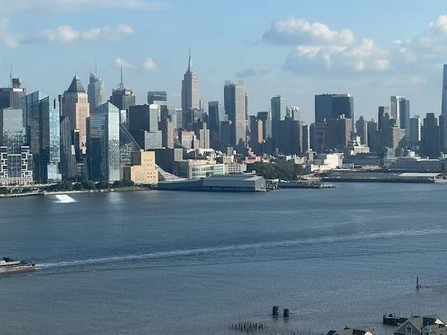 a view of a city with tall buildings