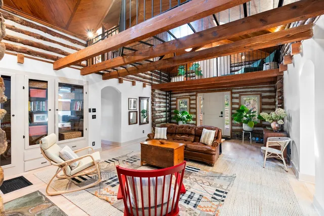 a outdoor living space with furniture and garden view