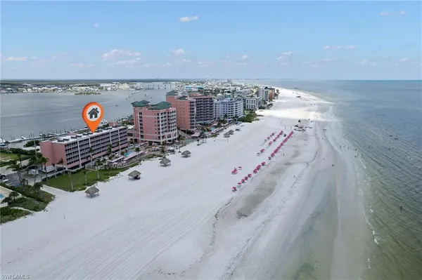 a view of a lake with a city