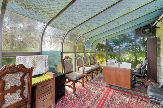 a living room with furniture