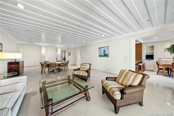 a living room with furniture