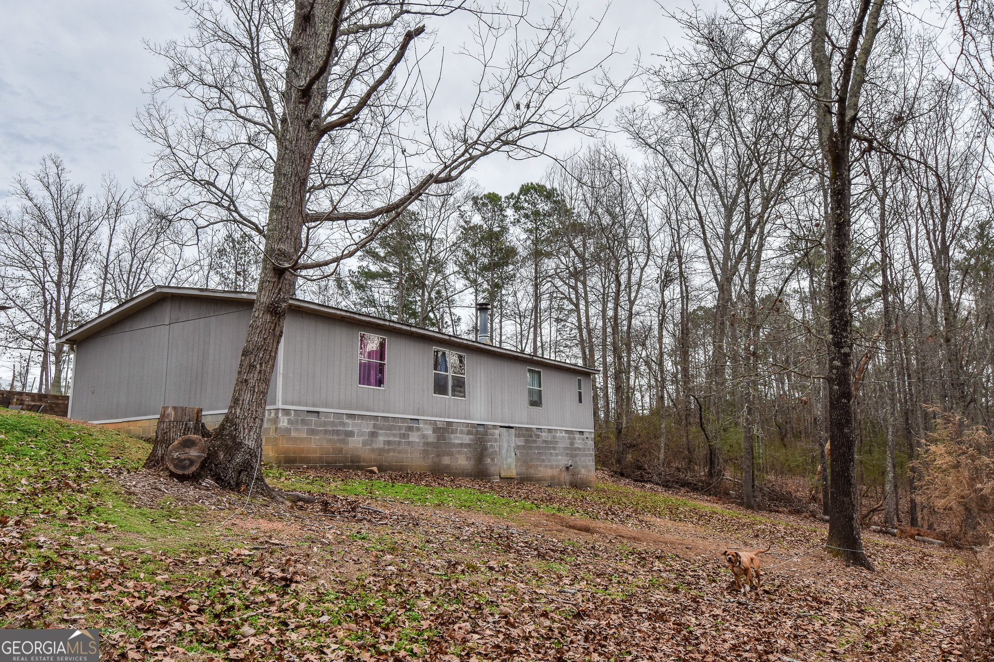 18 Ridgecrest Drive Thomaston, GA 30286 - Photo 24 of 53 a backyard of a house with large trees and wooden fence