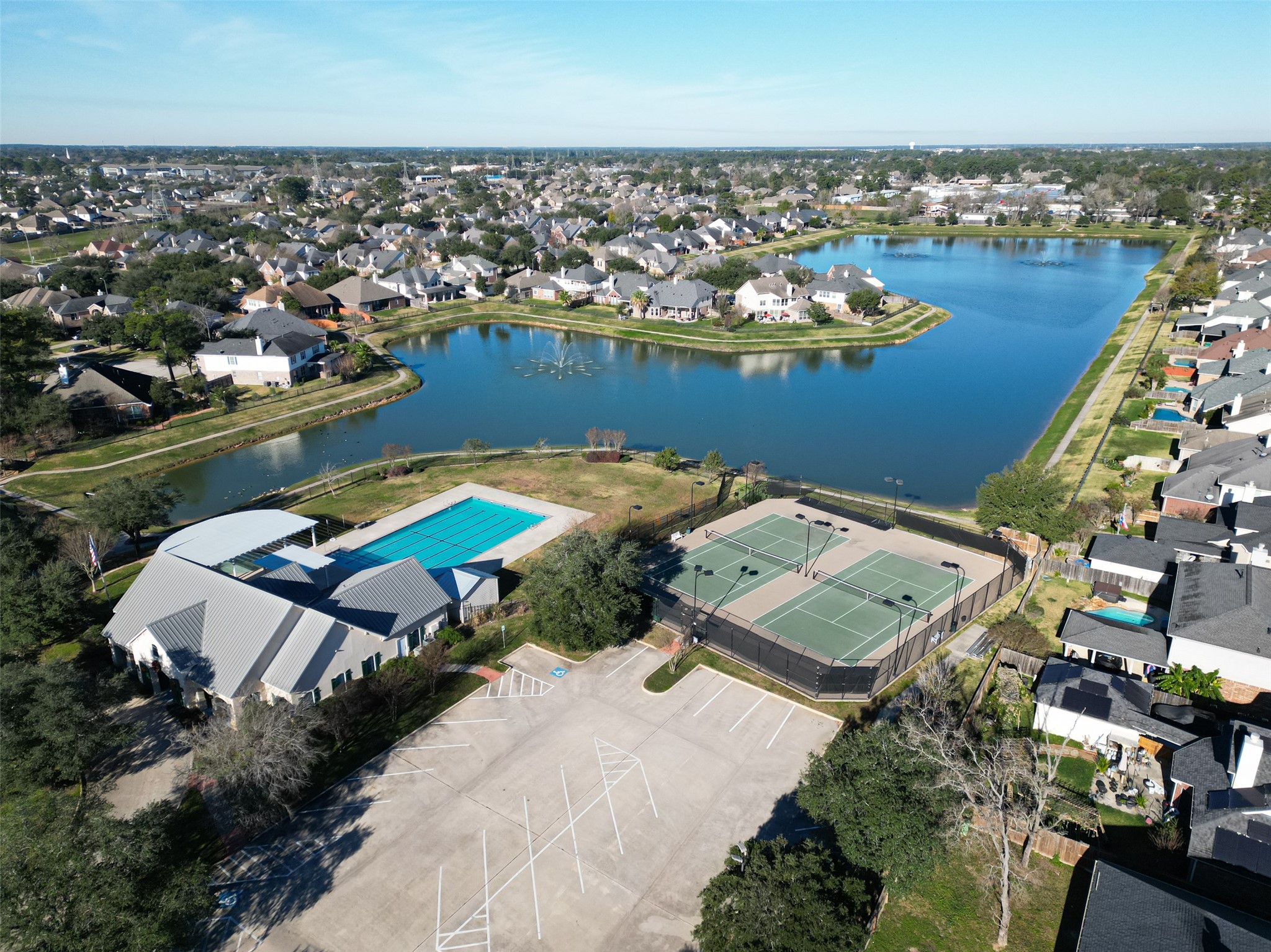 4602 Countrypines Drive Spring, TX 77388 - Photo 20 of 21 an aerial view of a house with a lake view