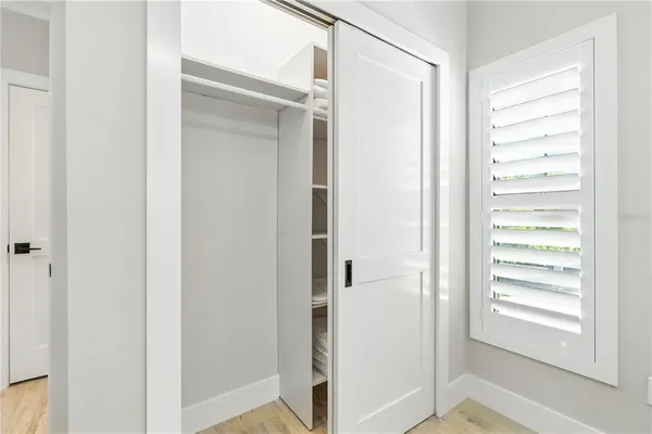 a view of closet with window