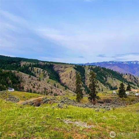 a view of a lake with a mountain in the background