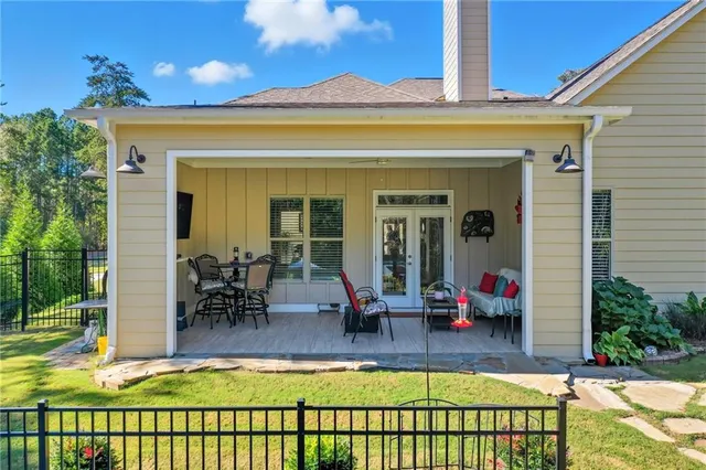 a view of a house with patio