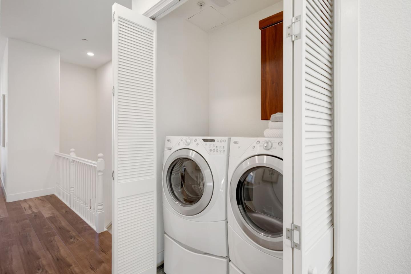 4248 Rickeys Way, Unit S Palo Alto, CA 94306 - Photo 27 of 42 a view of a hallway with washer and dryer