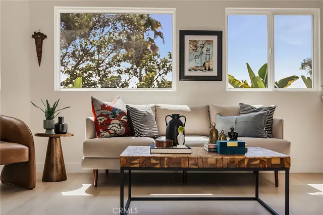 a living room with furniture