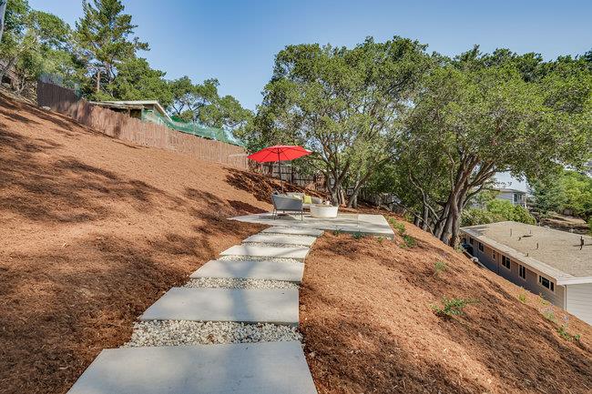 908 Holly Road Belmont, CA 94002 - Photo 36 of 50 a view of a yard with an trees