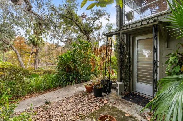 a view of an outdoor sitting area