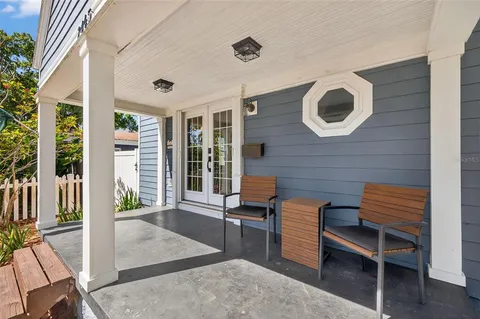 a outdoor space with a couch