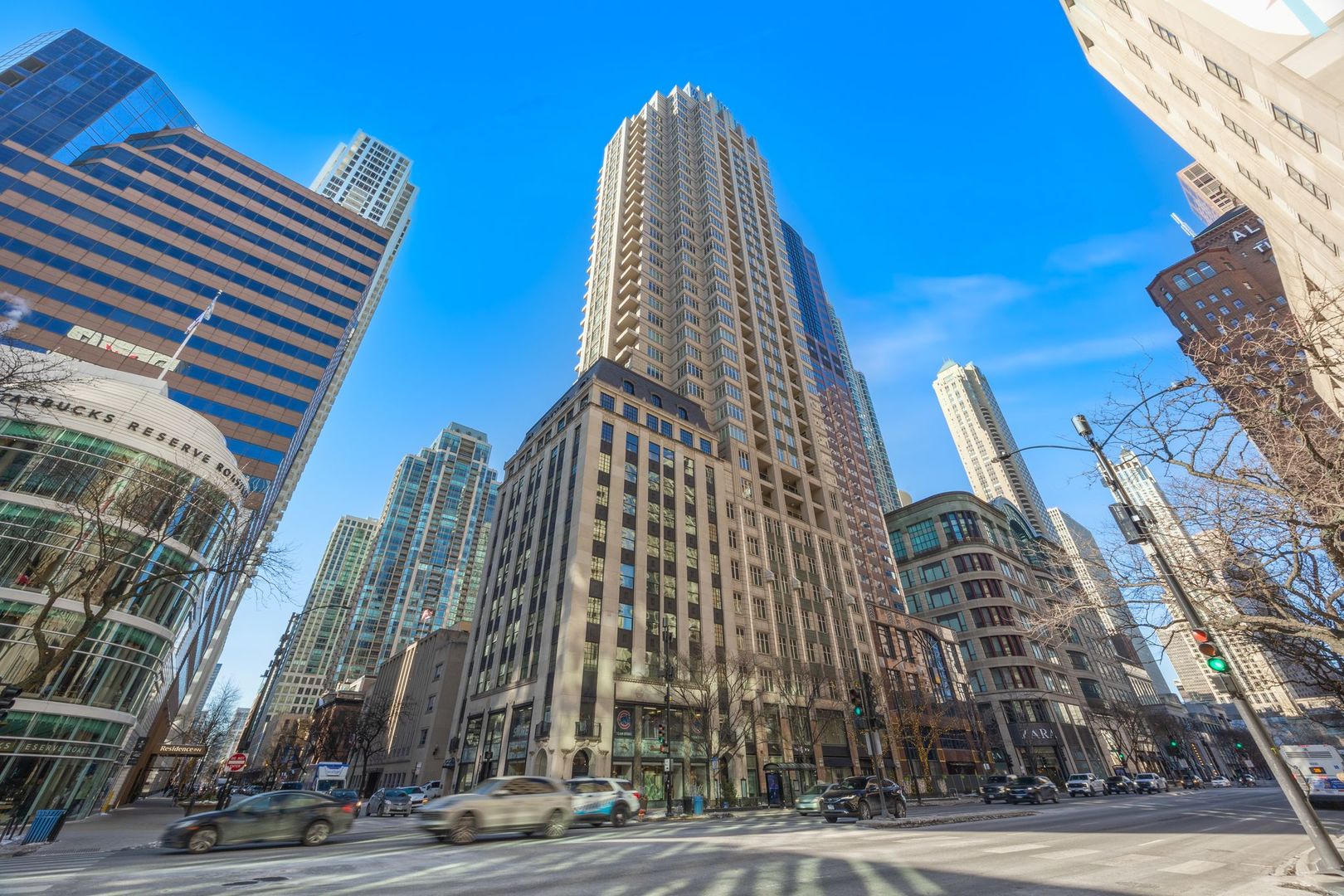 a view of a tall building