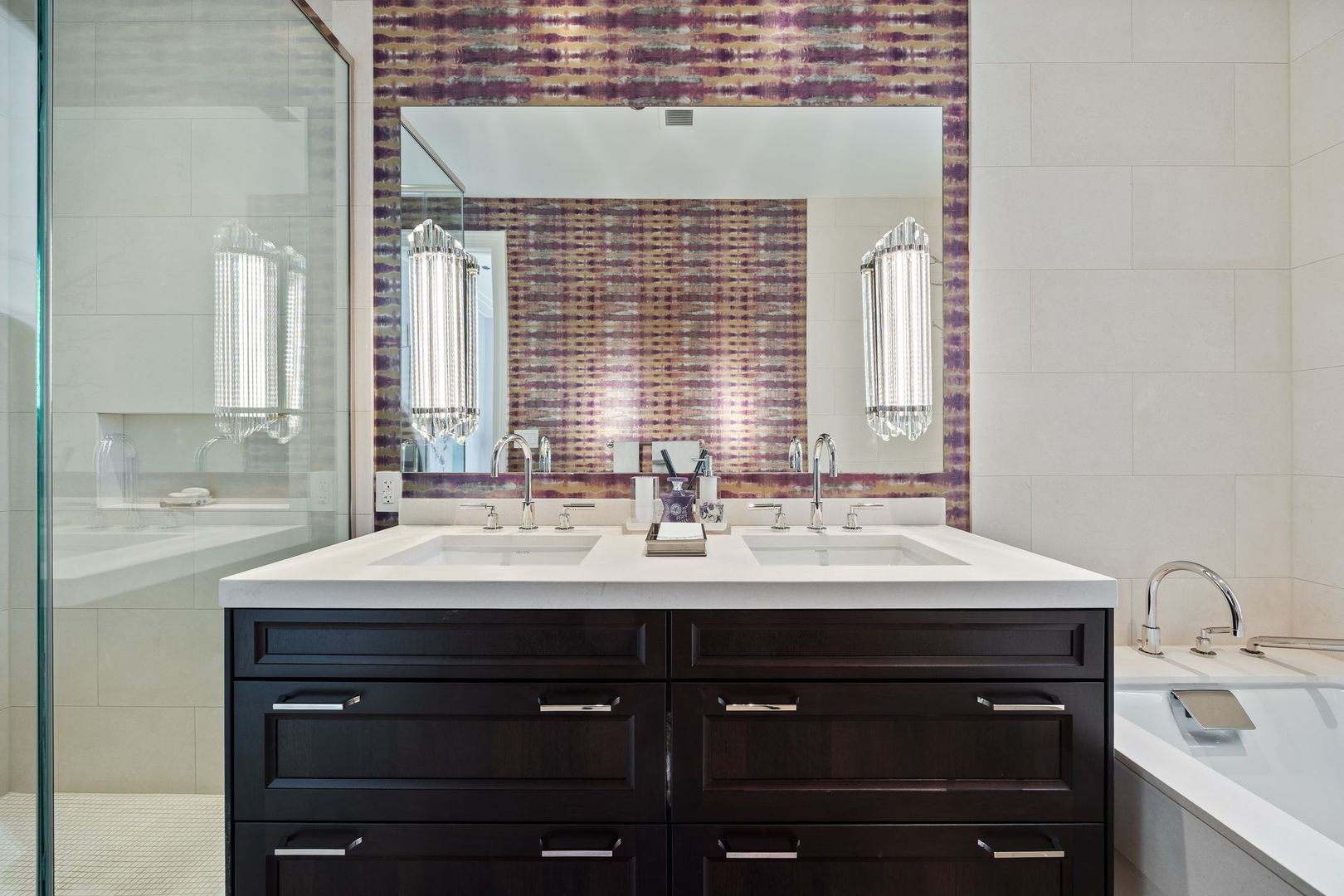 118 East Erie Street, Unit 18A Chicago, IL 60611 - Photo 26 of 40 a bathroom with a sink vanity and a mirror