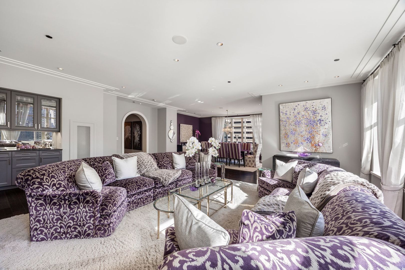 118 East Erie Street, Unit 18A Chicago, IL 60611 - Photo 6 of 40 a living room with furniture and a large window