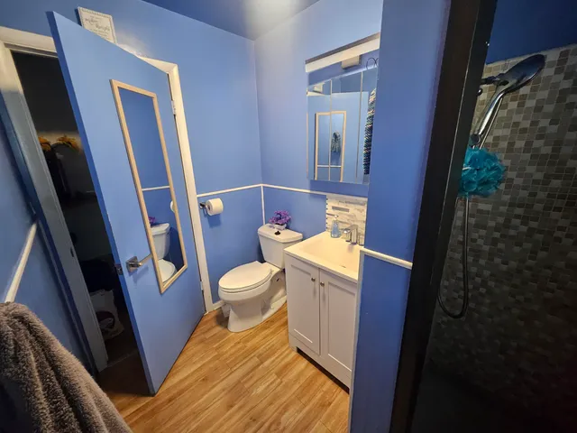 a bathroom with a sink and toilet