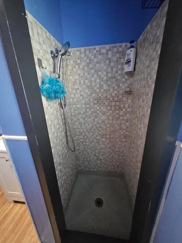 a bathroom with a shower