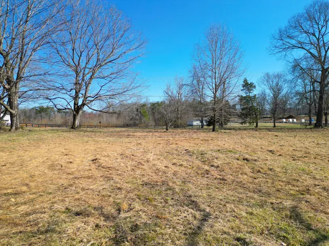 a view of a backyard with swimming pool