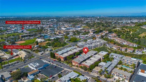 an aerial view of a city