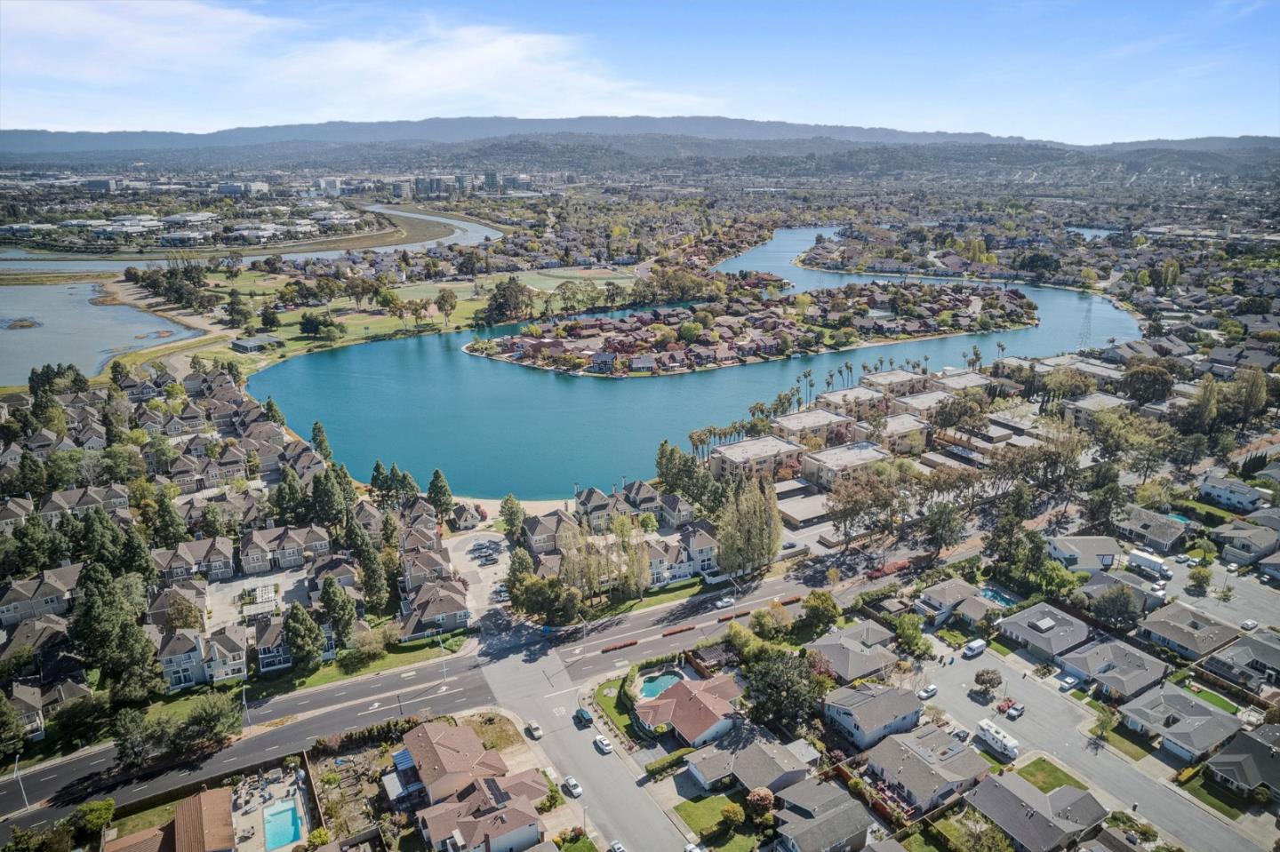 271 Spinnaker Street Foster City, CA 94404 - Photo 28 of 28 an aerial view of lake and residential houses with outdoor space