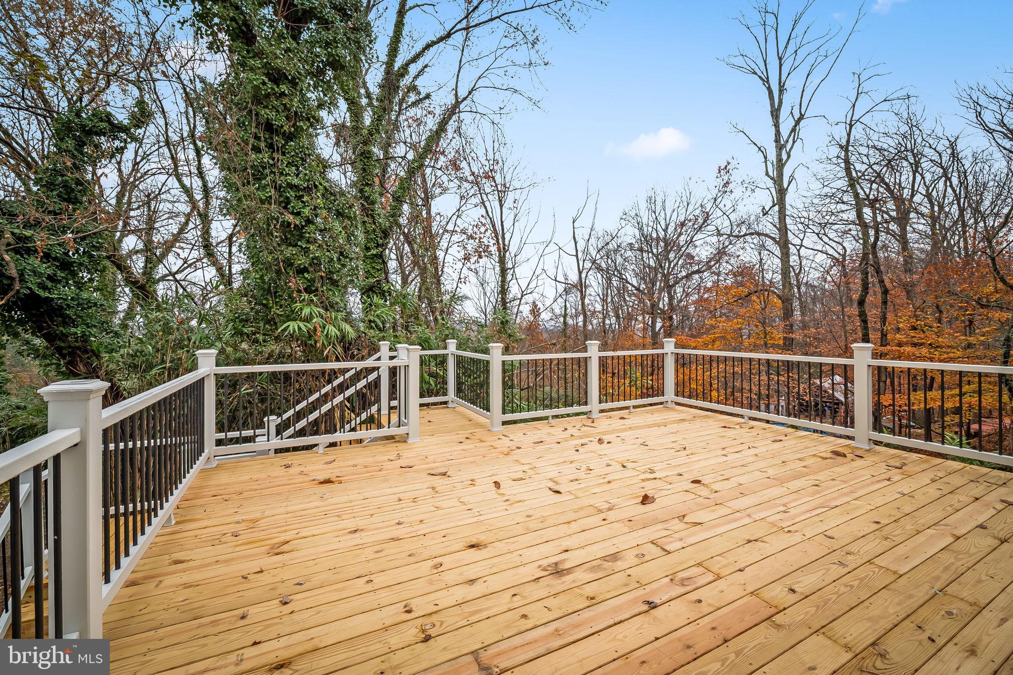 113 Edgewood Road Towson, MD 21286 - Photo 35 of 48 a view of a balcony with wooden floor and trees