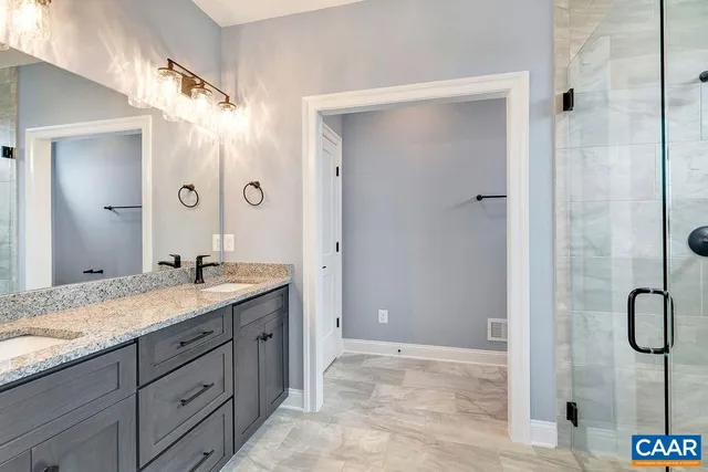 a bathroom with a shower