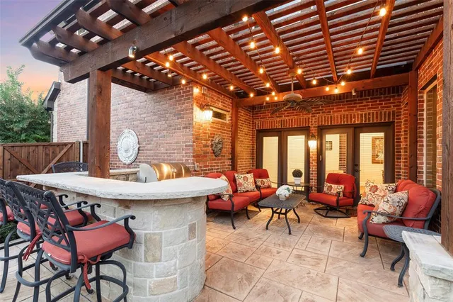 a outdoor space with furniture