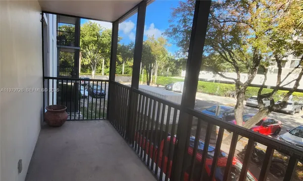 a view of city from a balcony