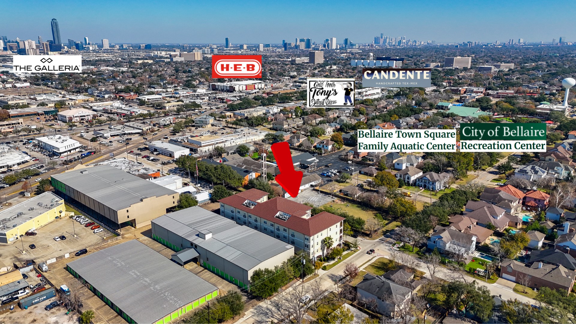 7134 Mapleridge Street, Unit 3G Houston, TX 77081 - Photo 25 of 26 an aerial view of a city