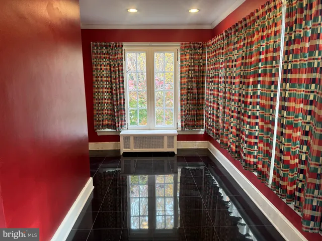 a locker room and window