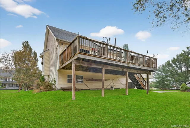 a house view with a garden space