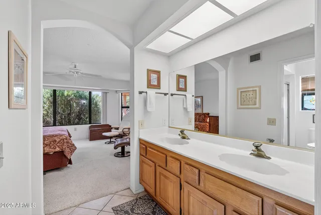 a bathroom with a sink double vanity