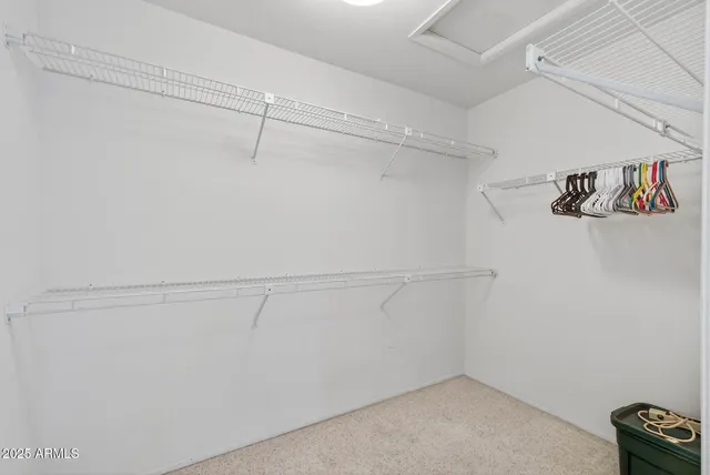 a view of small space with racks on the wall