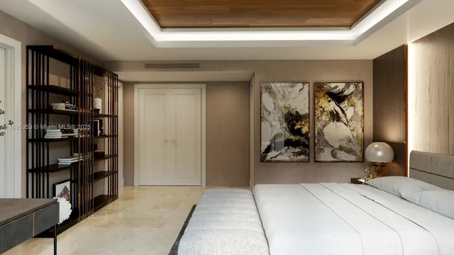 a view of a room with shelves