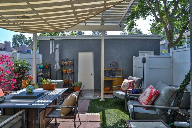 a view of outdoor space with seating area